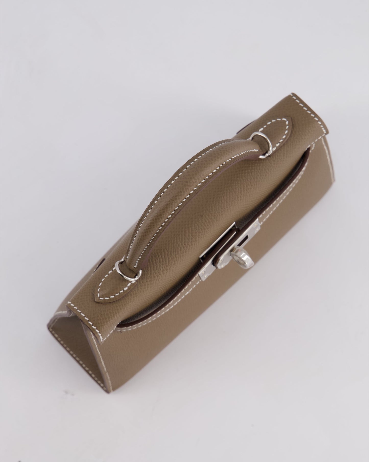 *HOT* Hermes Mini Kelly II 20cm in Etoupe Epsom Leather with Palladium Hardware