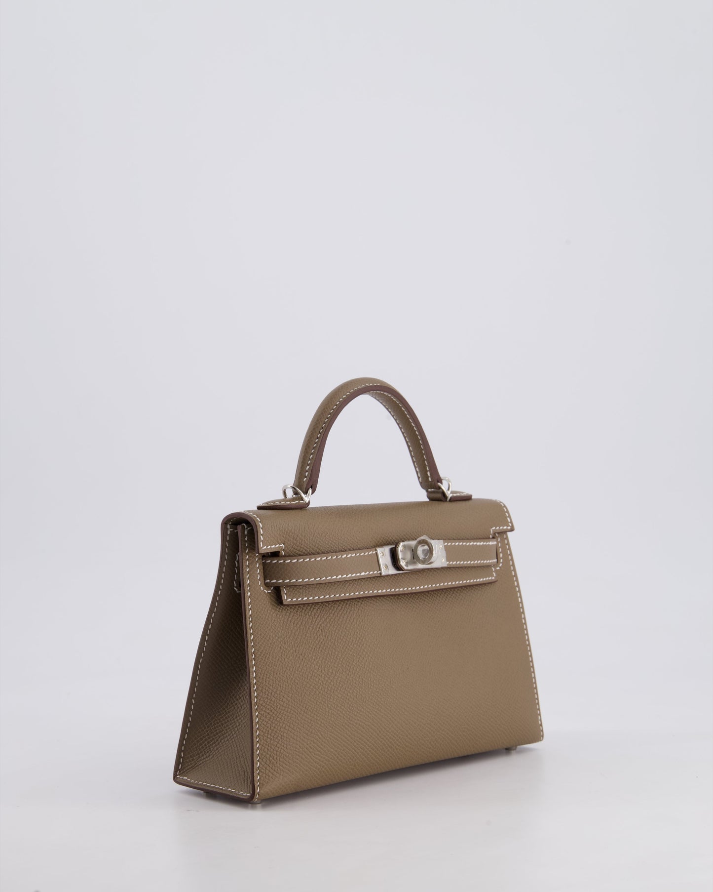 *HOT* Hermes Mini Kelly II 20cm in Etoupe Epsom Leather with Palladium Hardware