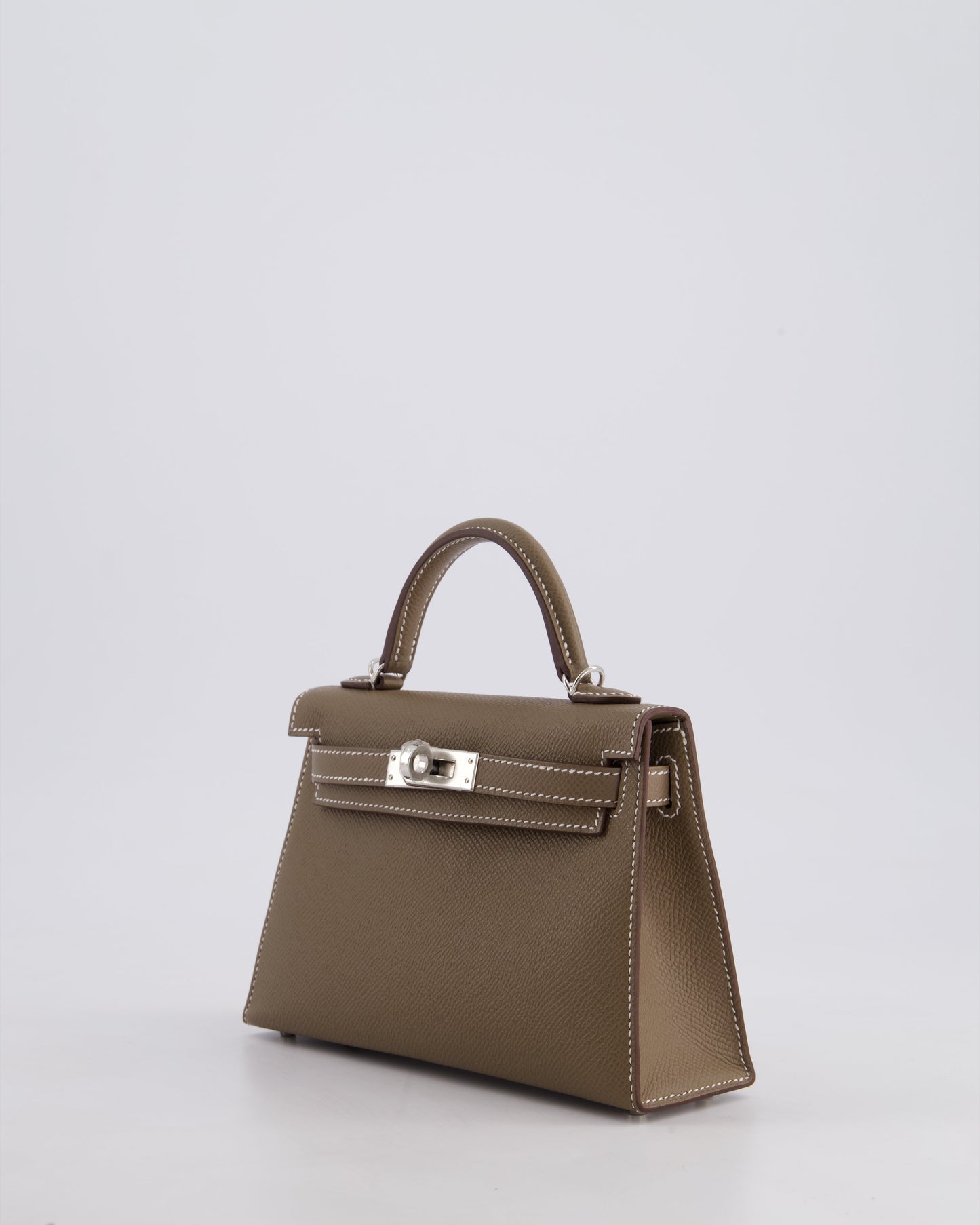 *HOT* Hermes Mini Kelly II 20cm in Etoupe Epsom Leather with Palladium Hardware