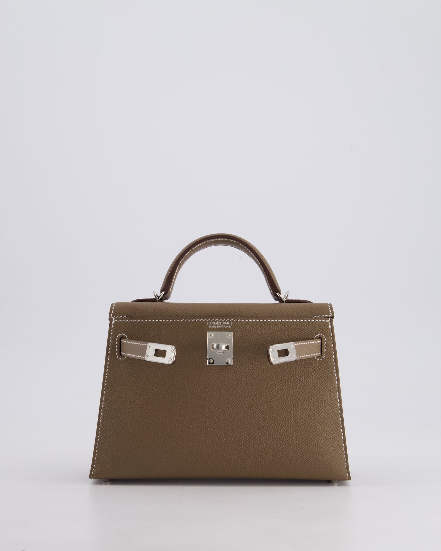 *HOT* Hermes Mini Kelly II 20cm in Etoupe Epsom Leather with Palladium Hardware
