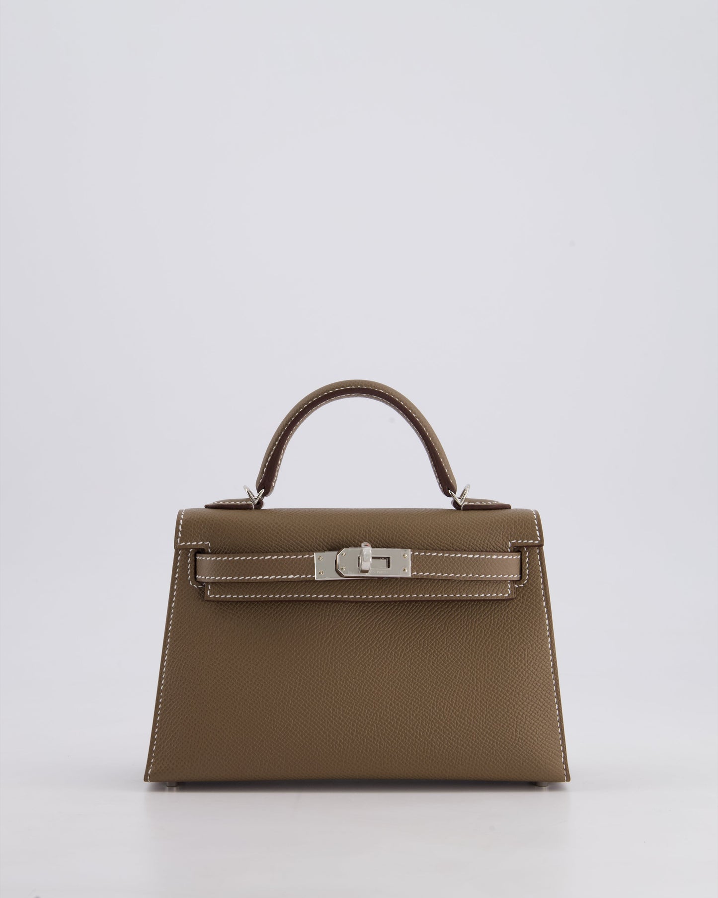 *HOT* Hermes Mini Kelly II 20cm in Etoupe Epsom Leather with Palladium Hardware