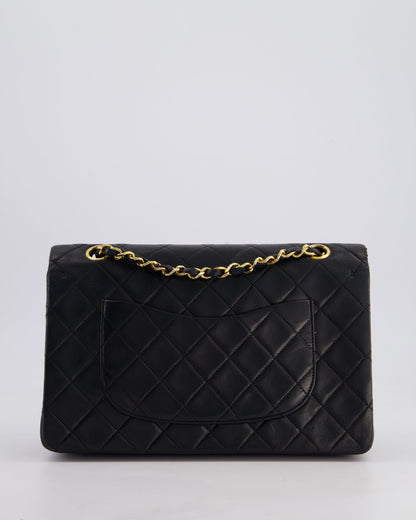 Chanel Vintage Black Medium Classic Double Flap Bag in Lambskin Leather with 24k Gold Hardware