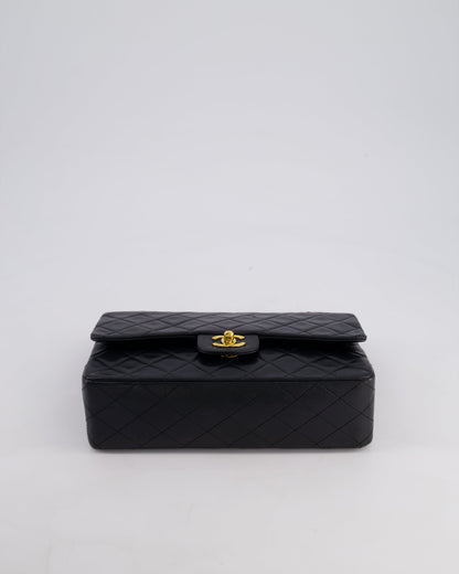 Chanel Vintage Black Medium Classic Double Flap Bag in Lambskin Leather with 24k Gold Hardware