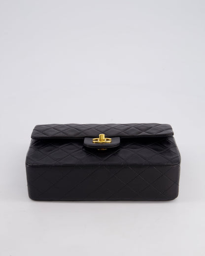 Chanel Vintage Black Medium Classic Double Flap Bag in Lambskin Leather with 24k Gold Hardware