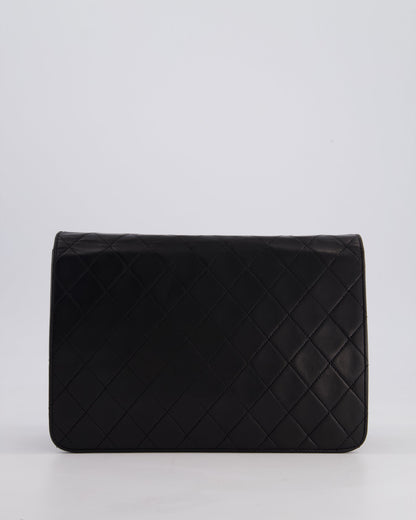 Chanel Vintage Black Medium Single Flap Bag in Lambskin Leather with 24K Gold Hardware