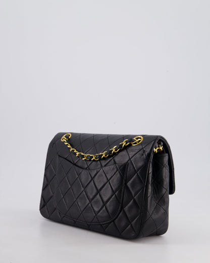 Chanel Vintage Black Small Classic Double Flap Bag in Lambskin Leather with 24k Gold Hardware
