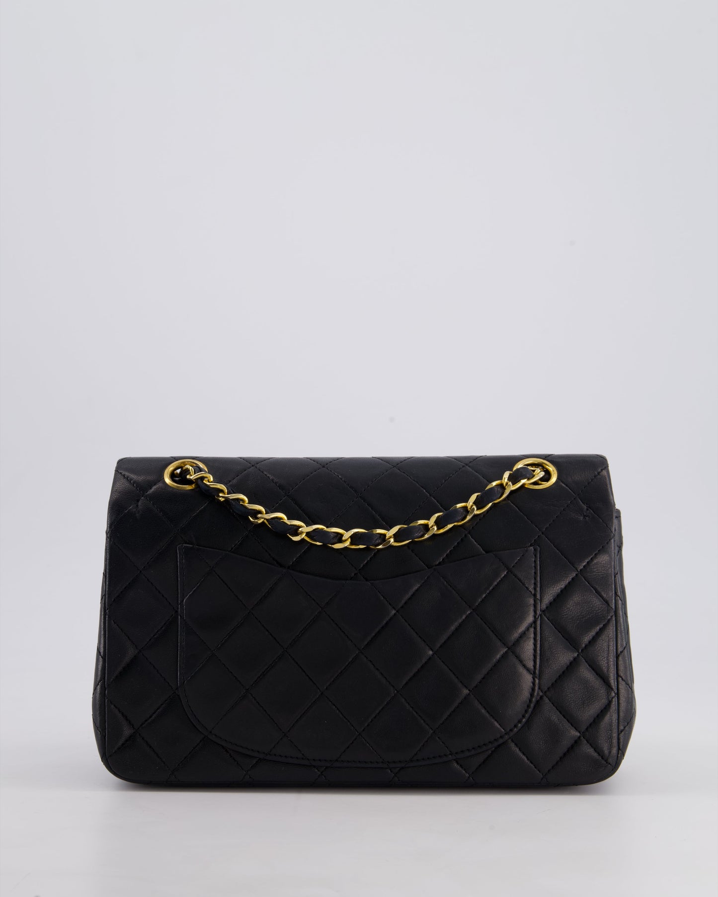 Chanel Vintage Black Small Classic Double Flap Bag in Lambskin Leather with 24k Gold Hardware