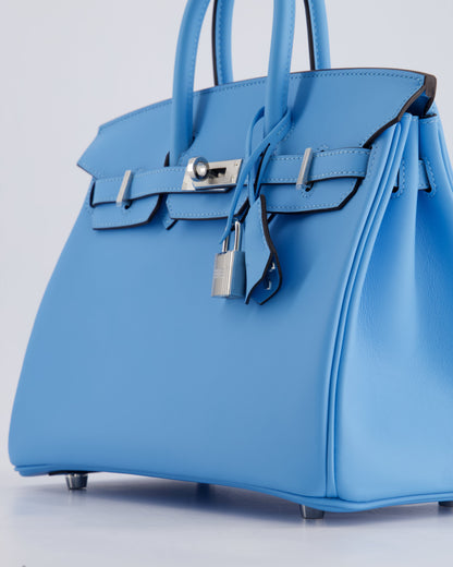 *SUPER RARE* Hermès Birkin 25cm Bag in Bleu Celeste Swift Leather with Palladium Hardware