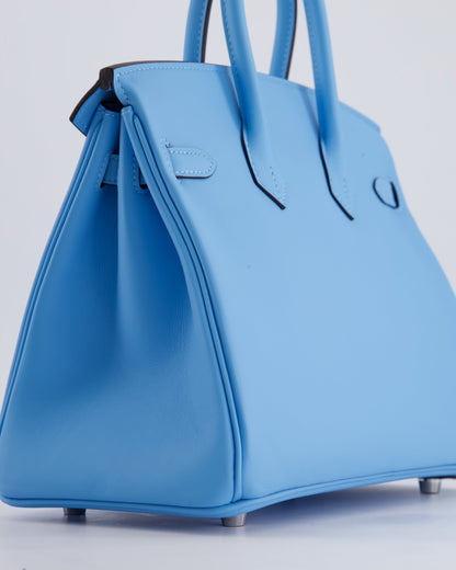 *SUPER RARE* Hermès Birkin 25cm Bag in Bleu Celeste Swift Leather with Palladium Hardware