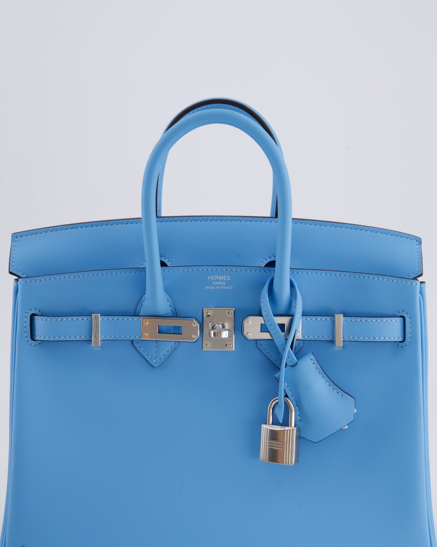 *SUPER RARE* Hermès Birkin 25cm Bag in Bleu Celeste Swift Leather with Palladium Hardware