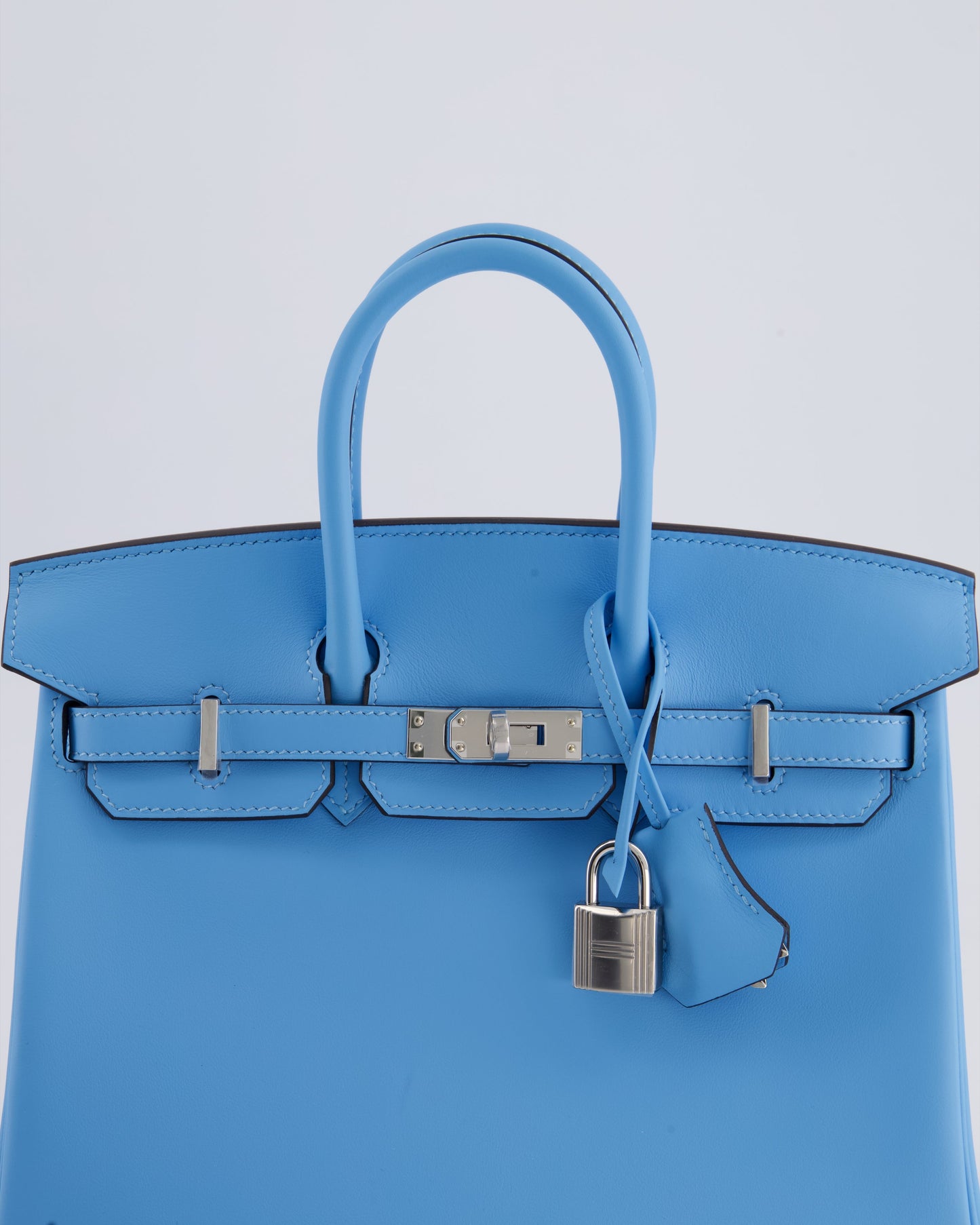 *SUPER RARE* Hermès Birkin 25cm Bag in Bleu Celeste Swift Leather with Palladium Hardware