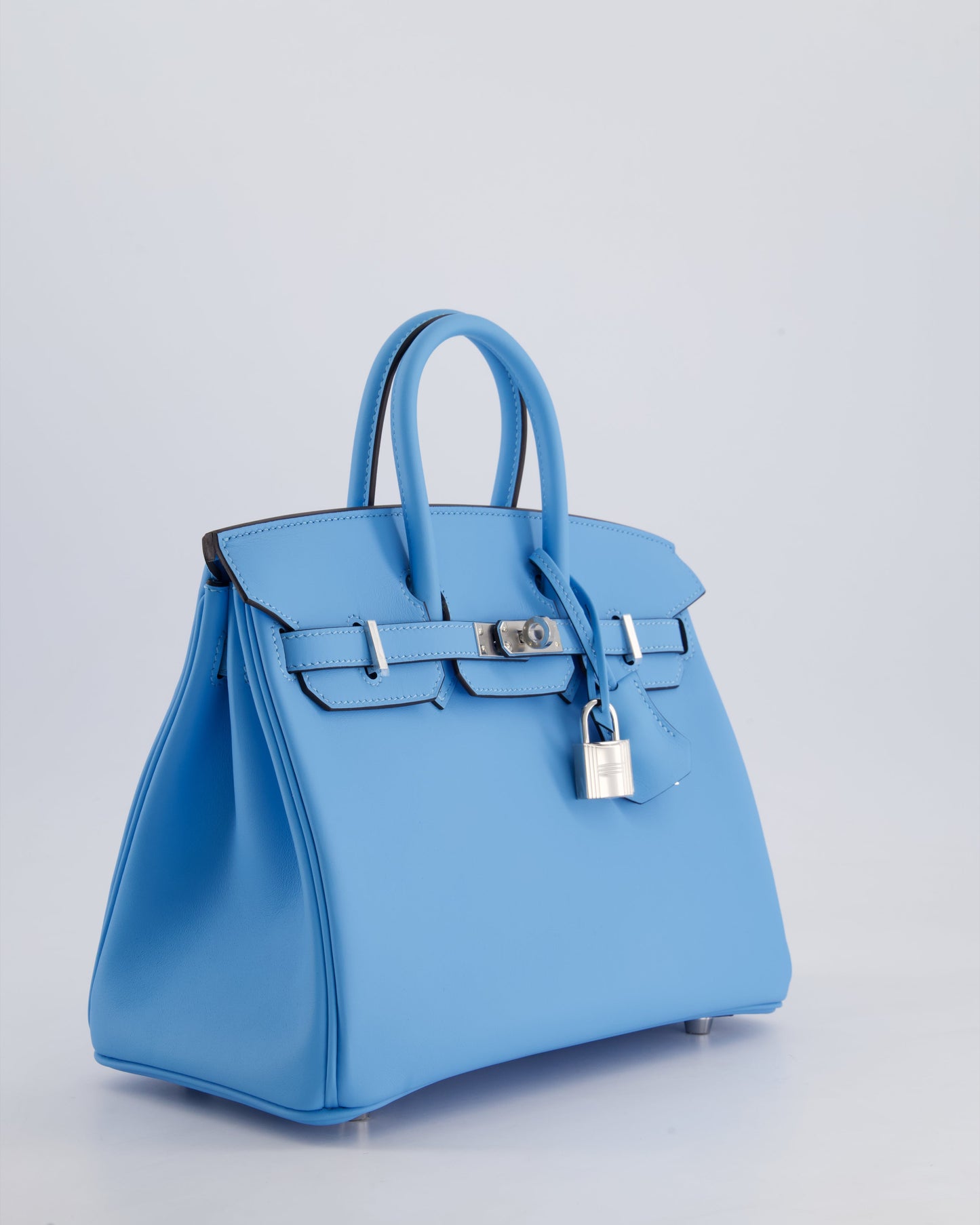 *SUPER RARE* Hermès Birkin 25cm Bag in Bleu Celeste Swift Leather with Palladium Hardware