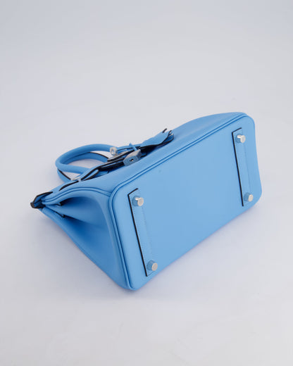 *SUPER RARE* Hermès Birkin 25cm Bag in Bleu Celeste Swift Leather with Palladium Hardware