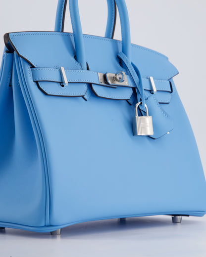 *SUPER RARE* Hermès Birkin 25cm Bag in Bleu Celeste Swift Leather with Palladium Hardware