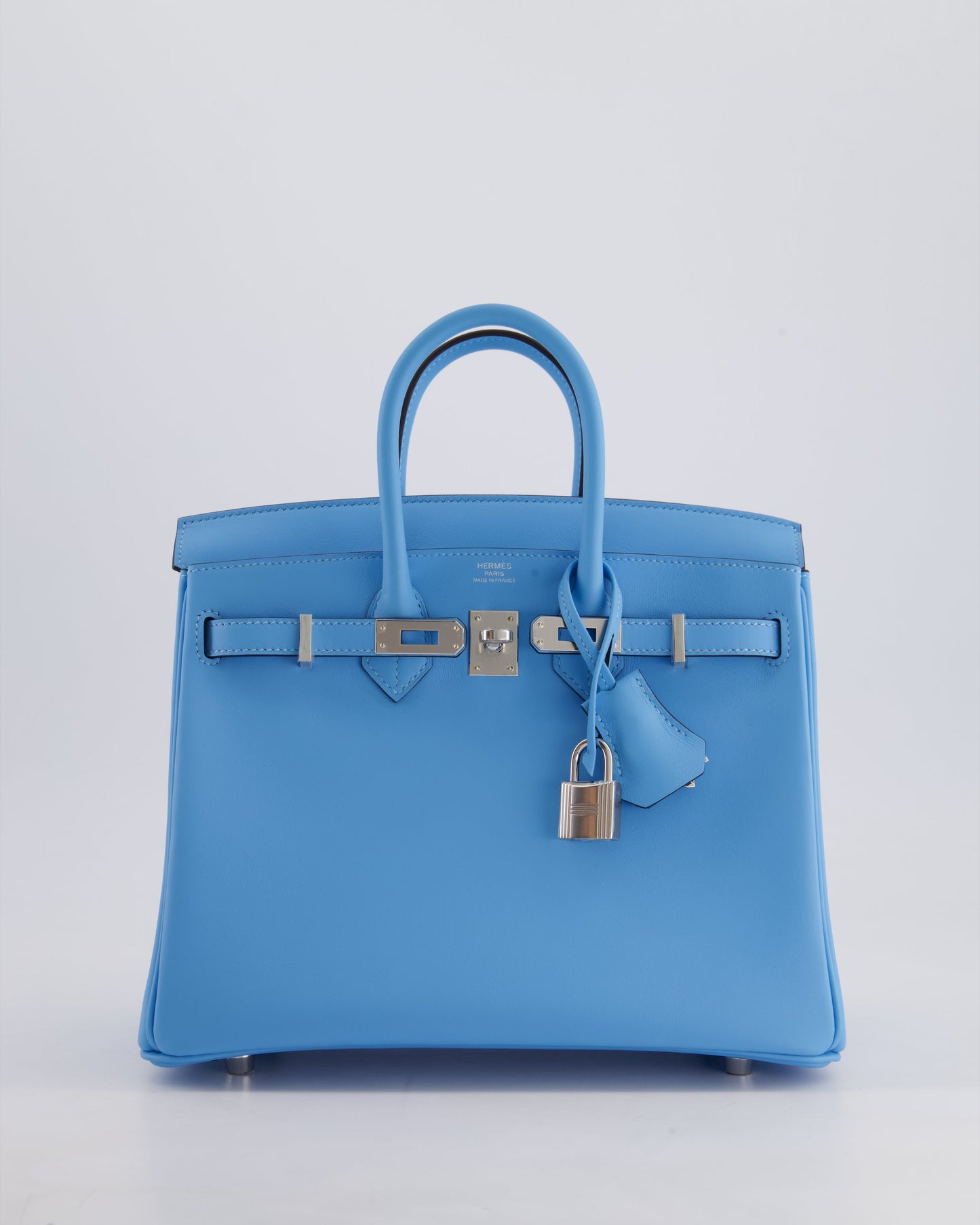 *SUPER RARE* Hermès Birkin 25cm Bag in Bleu Celeste Swift Leather with Palladium Hardware
