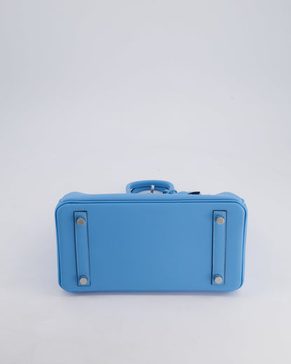 *SUPER RARE* Hermès Birkin 25cm Bag in Bleu Celeste Swift Leather with Palladium Hardware