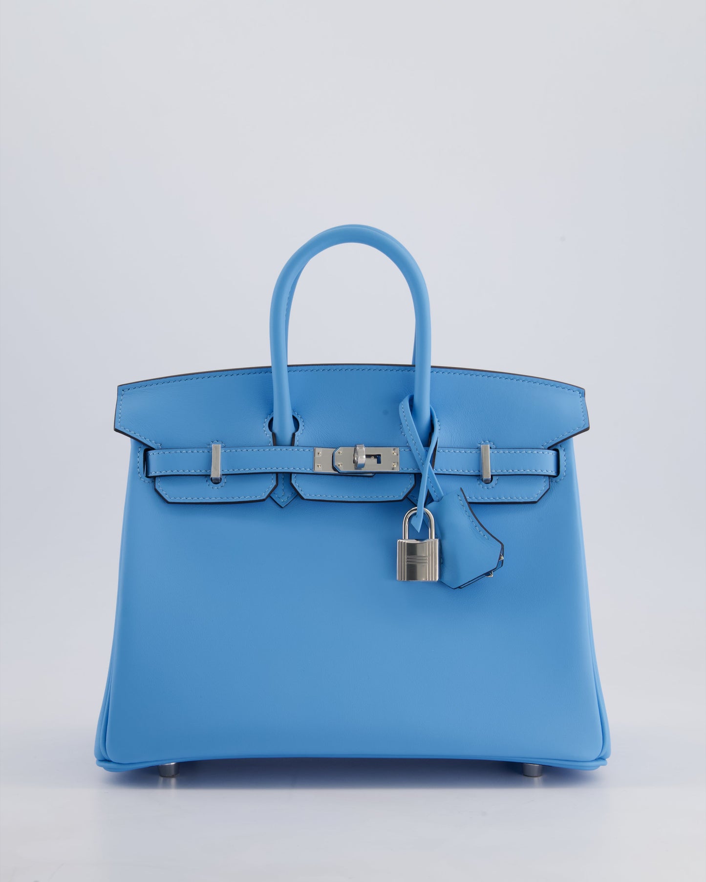 *SUPER RARE* Hermès Birkin 25cm Bag in Bleu Celeste Swift Leather with Palladium Hardware