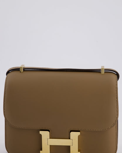 Hermès Constance III Mini 18cm Miroir Bag in Beige Weimar Swift Leather with Gold Hardware