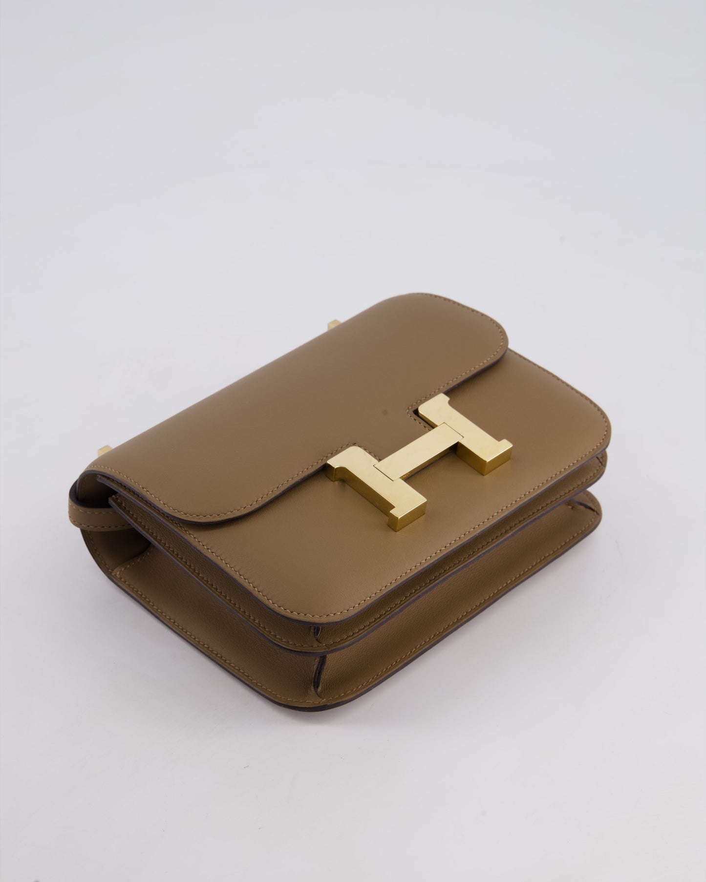 Hermès Constance III Mini 18cm Miroir Bag in Beige Weimar Swift Leather with Gold Hardware