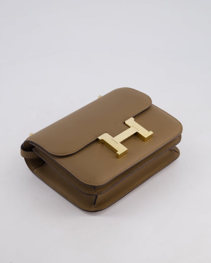 Hermès Constance III Mini 18cm Miroir Bag in Beige Weimar Swift Leather with Gold Hardware