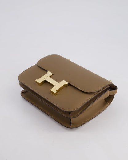 Hermès Constance III Mini 18cm Miroir Bag in Beige Weimar Swift Leather with Gold Hardware