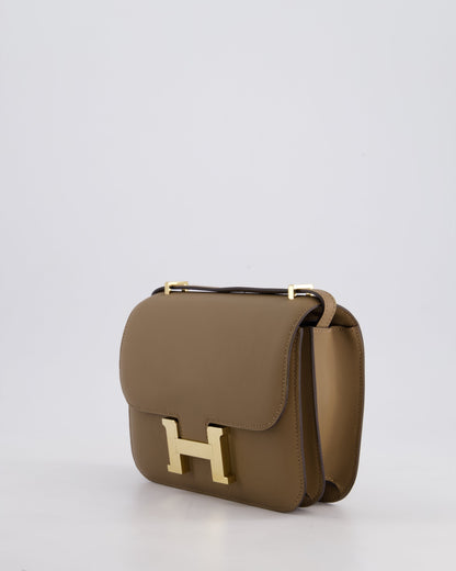 Hermès Constance III Mini 18cm Miroir Bag in Beige Weimar Swift Leather with Gold Hardware