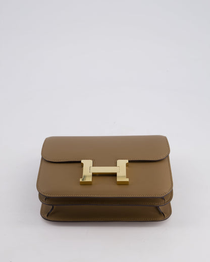 Hermès Constance III Mini 18cm Miroir Bag in Beige Weimar Swift Leather with Gold Hardware