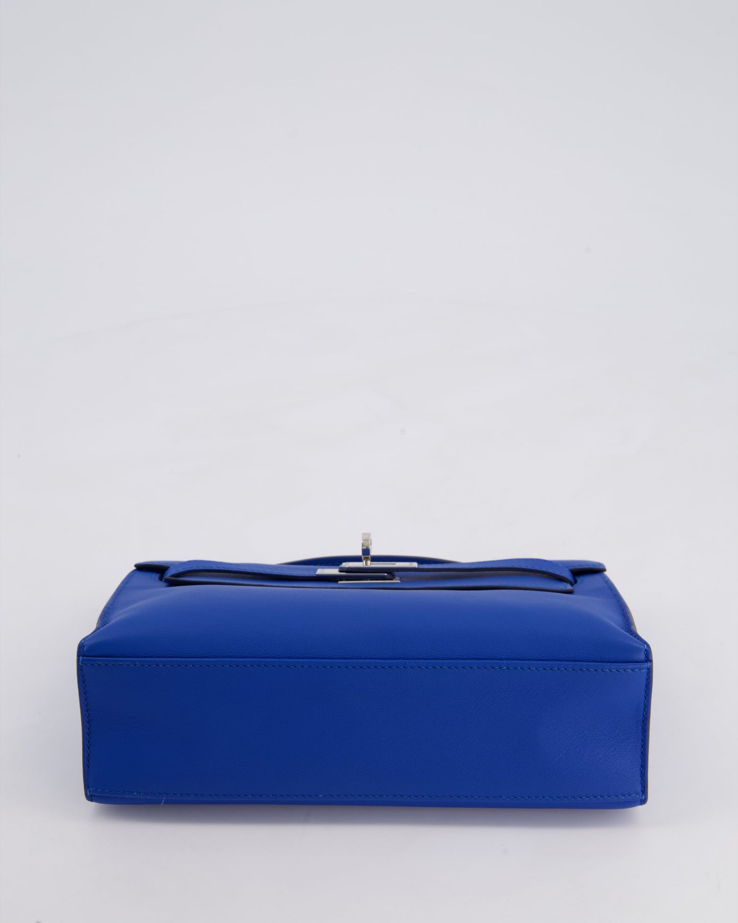 Hermès Kelly Pochette in Bleu Royal Swift Leather with Palladium Hardware