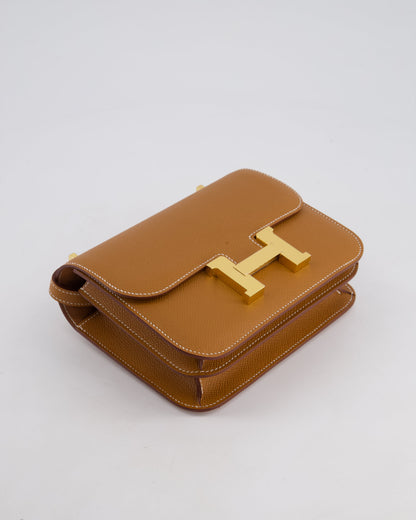 *HOT* Hermès Constance III Mini 18cm Miroir Bag in Gold Epsom Leather with Gold Hardware