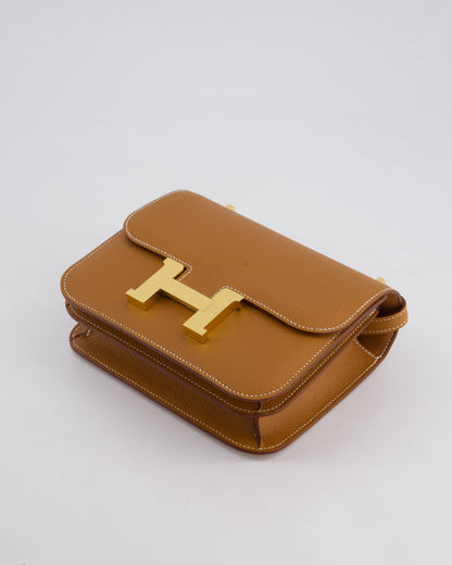 *HOT* Hermès Constance III Mini 18cm Miroir Bag in Gold Epsom Leather with Gold Hardware