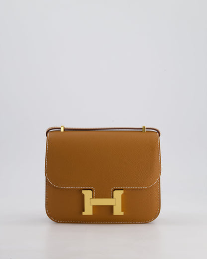 *HOT* Hermès Constance III Mini 18cm Miroir Bag in Gold Epsom Leather with Gold Hardware