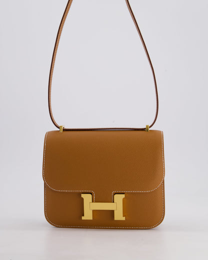 *HOT* Hermès Constance III Mini 18cm Miroir Bag in Gold Epsom Leather with Gold Hardware