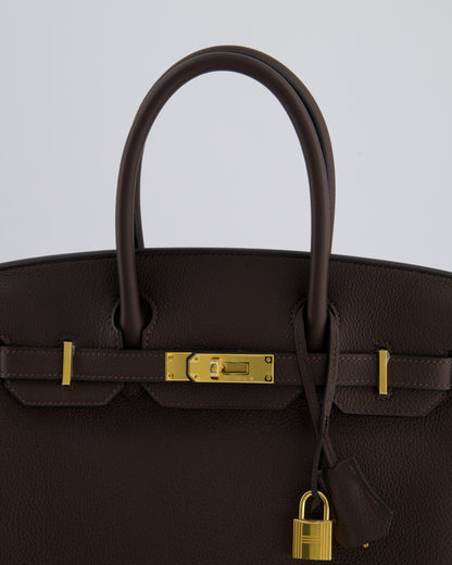 *HOT* Hermès Birkin Bag 30cm Retourne in Ebene Togo Leather with Gold Hardware