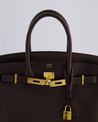 *HOT* Hermès Birkin Bag 30cm Retourne in Ebene Togo Leather with Gold Hardware