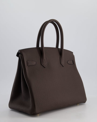 *HOT* Hermès Birkin Bag 30cm Retourne in Ebene Togo Leather with Gold Hardware