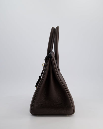 *HOT* Hermès Birkin Bag 30cm Retourne in Ebene Togo Leather with Gold Hardware
