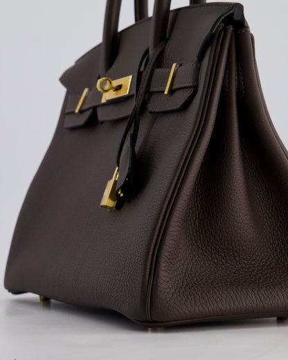 *HOT* Hermès Birkin Bag 30cm Retourne in Ebene Togo Leather with Gold Hardware