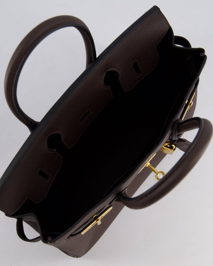 *HOT* Hermès Birkin Bag 30cm Retourne in Ebene Togo Leather with Gold Hardware