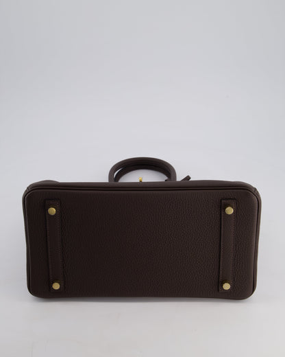 *HOT* Hermès Birkin Bag 30cm Retourne in Ebene Togo Leather with Gold Hardware