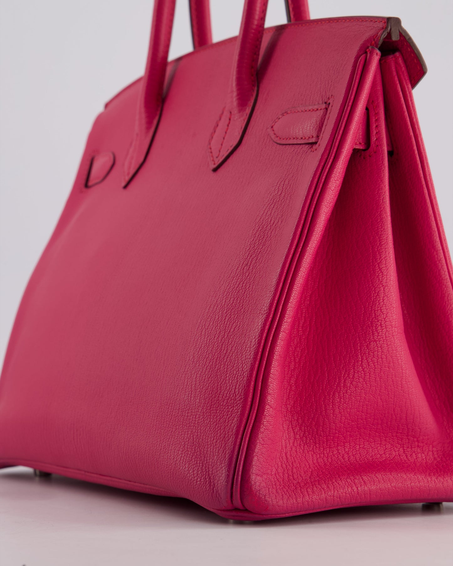 *HOT* Hermès Birkin Bag 30cm Retourne in Rose Shocking Chèvre Mysore Leather with Palladium Hardware