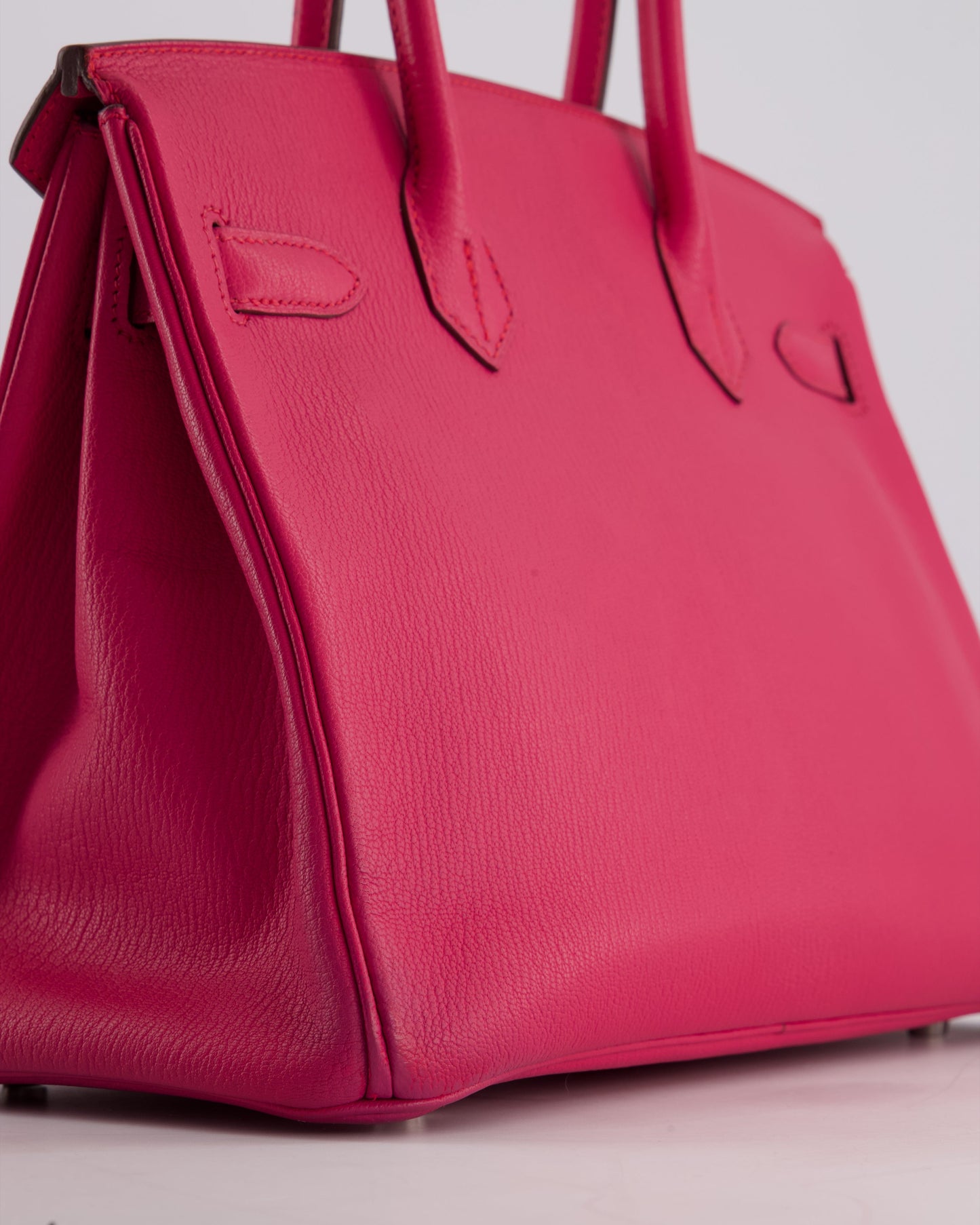 *HOT* Hermès Birkin Bag 30cm Retourne in Rose Shocking Chèvre Mysore Leather with Palladium Hardware