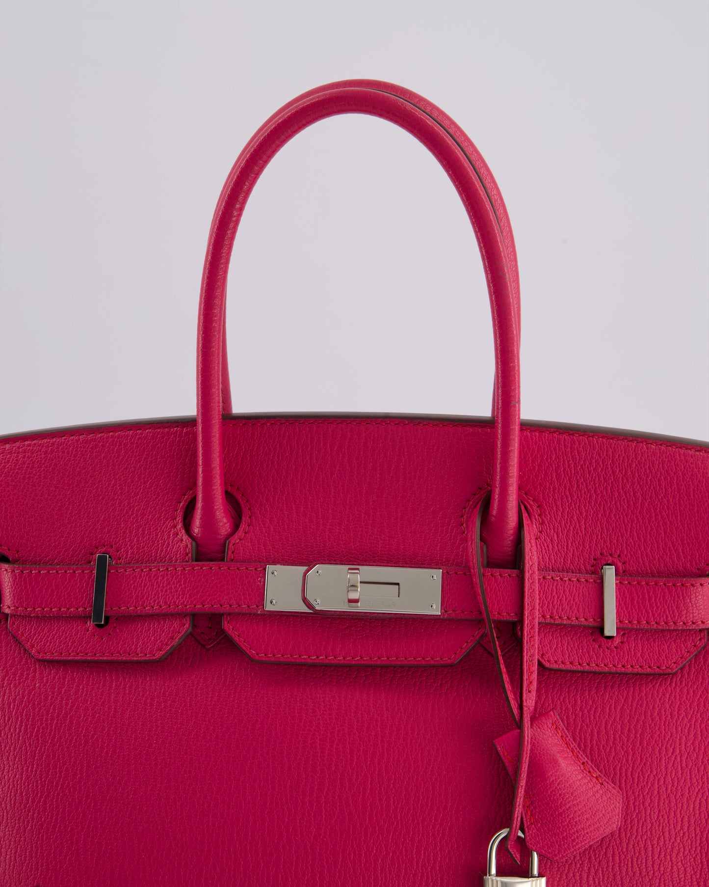 *HOT* Hermès Birkin Bag 30cm Retourne in Rose Shocking Chèvre Mysore Leather with Palladium Hardware