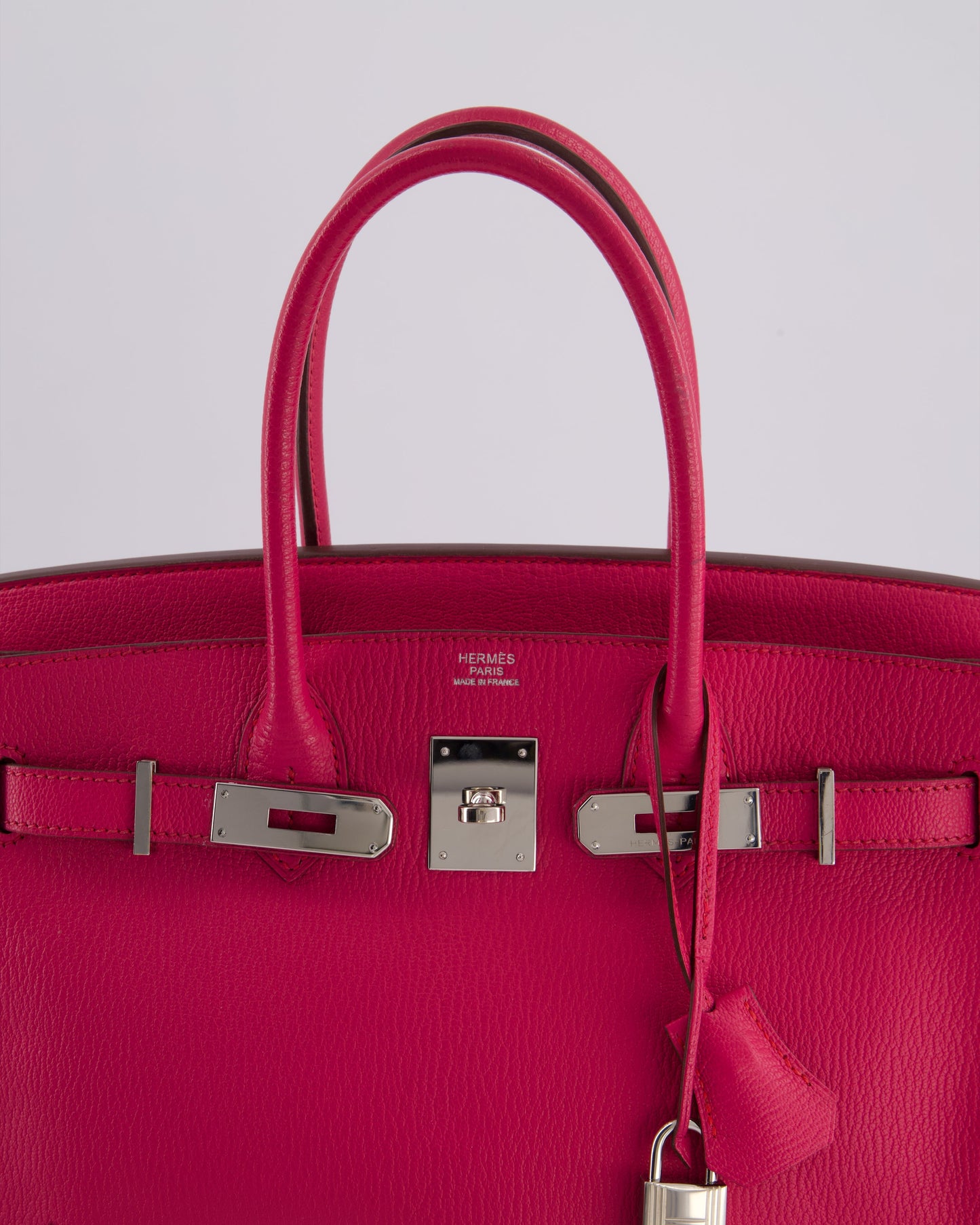 *HOT* Hermès Birkin Bag 30cm Retourne in Rose Shocking Chèvre Mysore Leather with Palladium Hardware