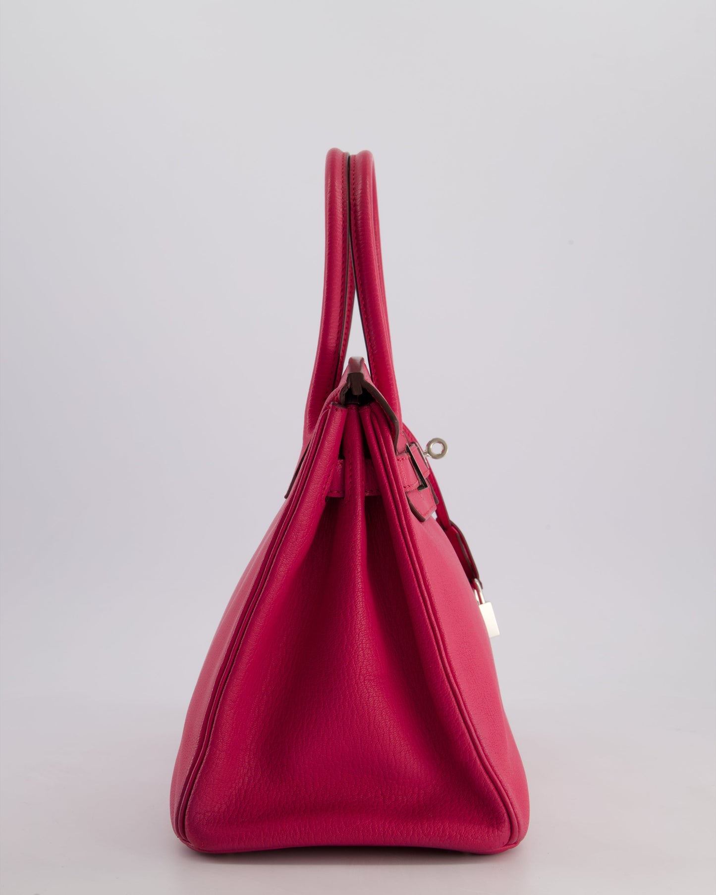 *HOT* Hermès Birkin Bag 30cm Retourne in Rose Shocking Chèvre Mysore Leather with Palladium Hardware