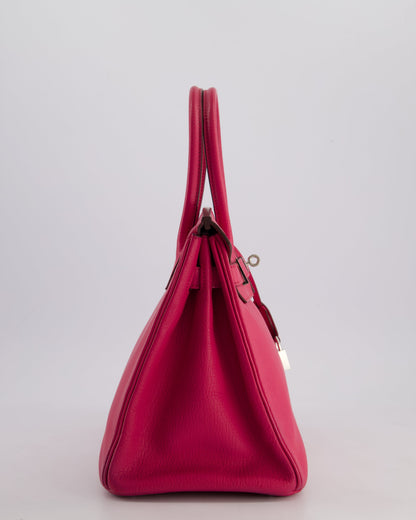 *HOT* Hermès Birkin Bag 30cm Retourne in Rose Shocking Chèvre Mysore Leather with Palladium Hardware