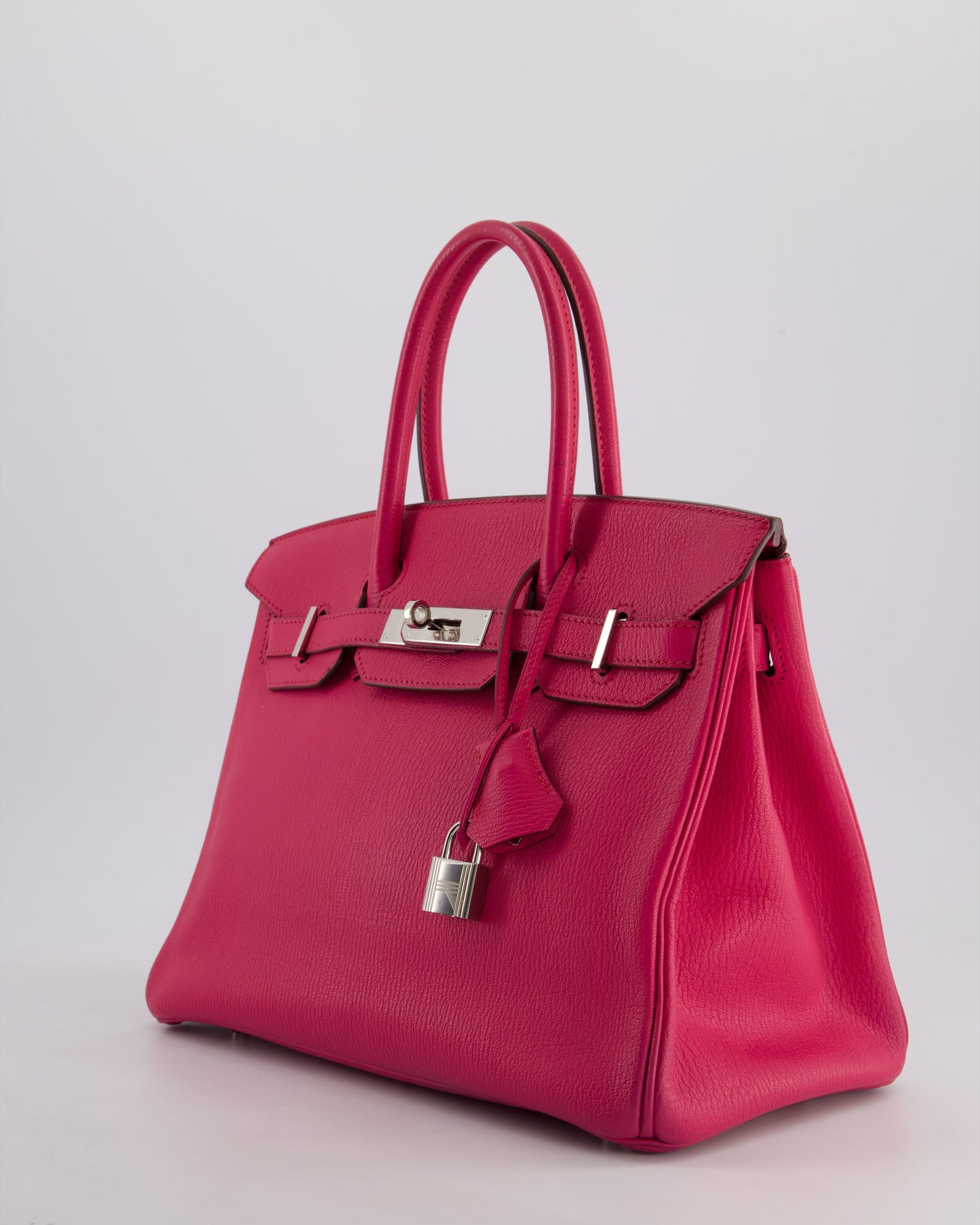 *HOT* Hermès Birkin Bag 30cm Retourne in Rose Shocking Chèvre Mysore Leather with Palladium Hardware