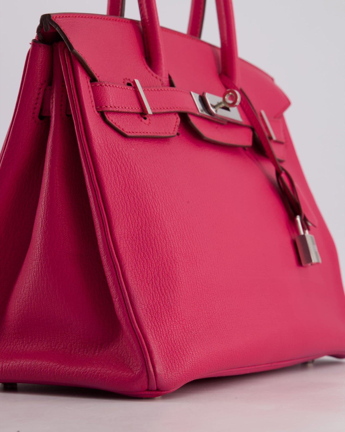 *HOT* Hermès Birkin Bag 30cm Retourne in Rose Shocking Chèvre Mysore Leather with Palladium Hardware