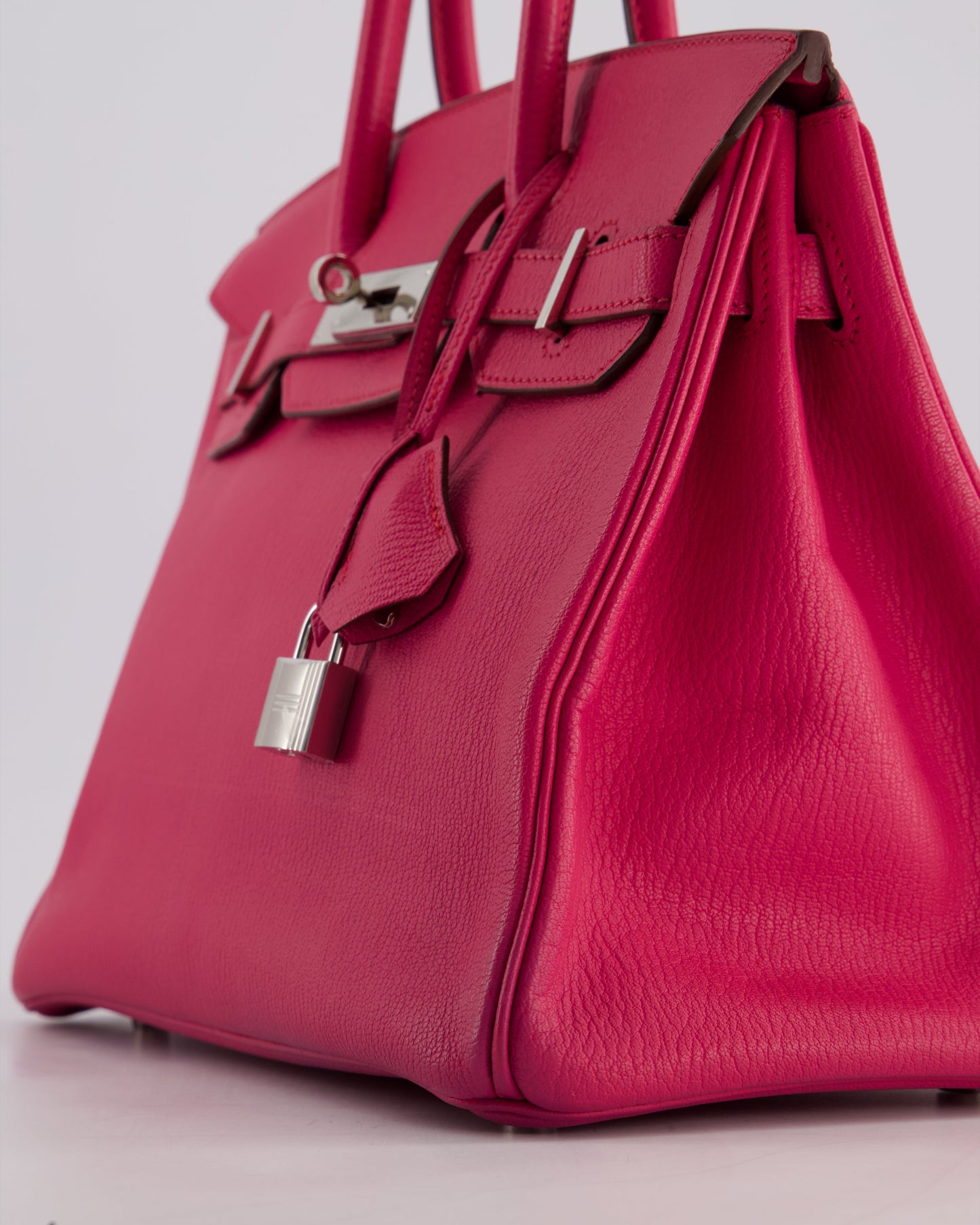 *HOT* Hermès Birkin Bag 30cm Retourne in Rose Shocking Chèvre Mysore Leather with Palladium Hardware