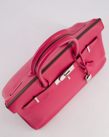 *HOT* Hermès Birkin Bag 30cm Retourne in Rose Shocking Chèvre Mysore Leather with Palladium Hardware