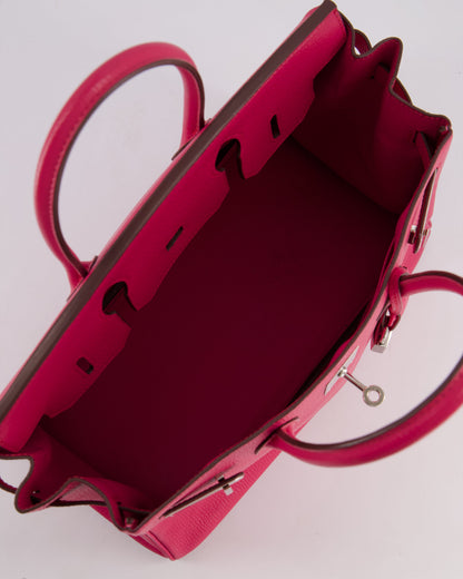 *HOT* Hermès Birkin Bag 30cm Retourne in Rose Shocking Chèvre Mysore Leather with Palladium Hardware
